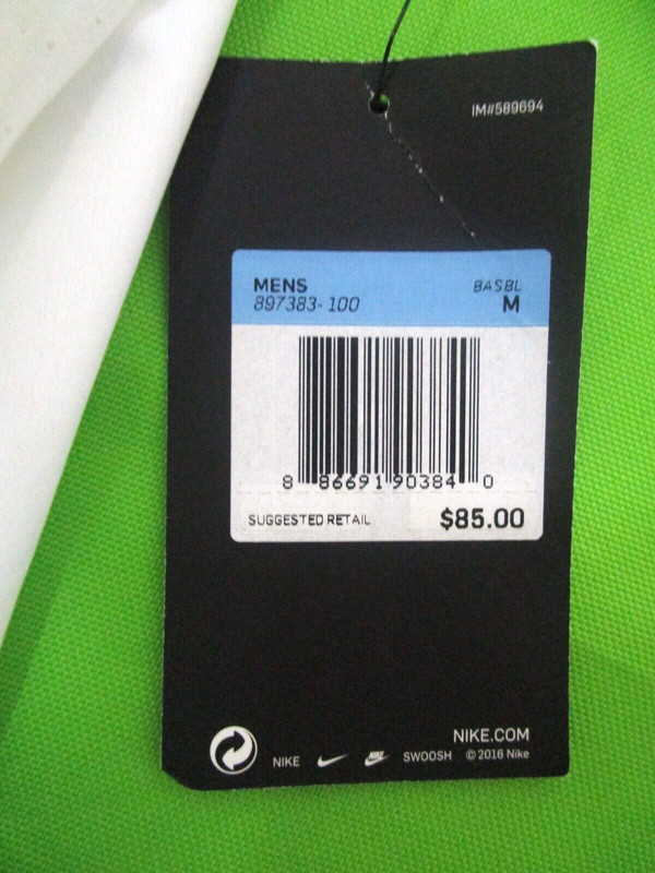 Nike WHITE Hot Baseball Jacket Short Sleeve Men's Size Medium 897383-100 NWT $85 gallery