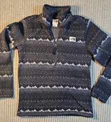 The North Face Gordon Lyons 1/4 Zip Pullover Mens Small Fair Isle Fleece Classic