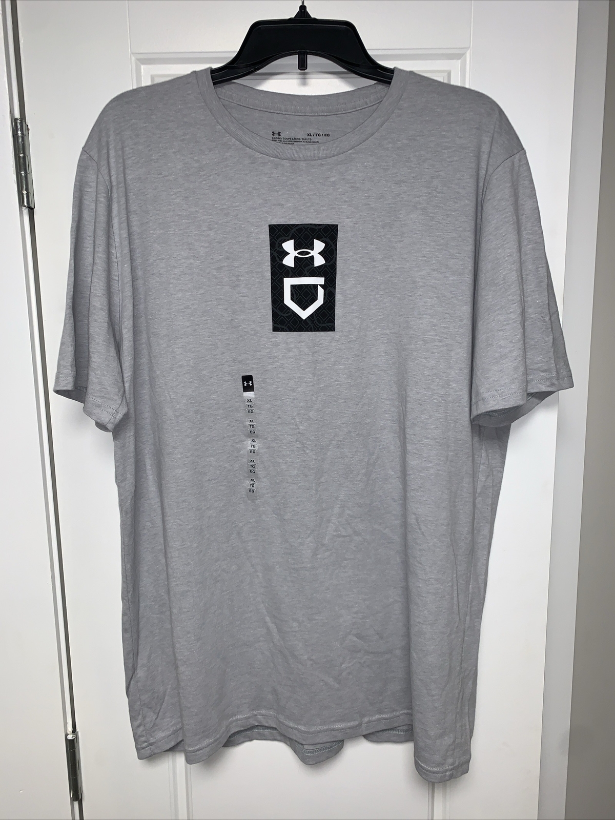 Under Armour Men's Baseball Icon Loose Gray Short Sleeve Tee Size XL UA97 gallery