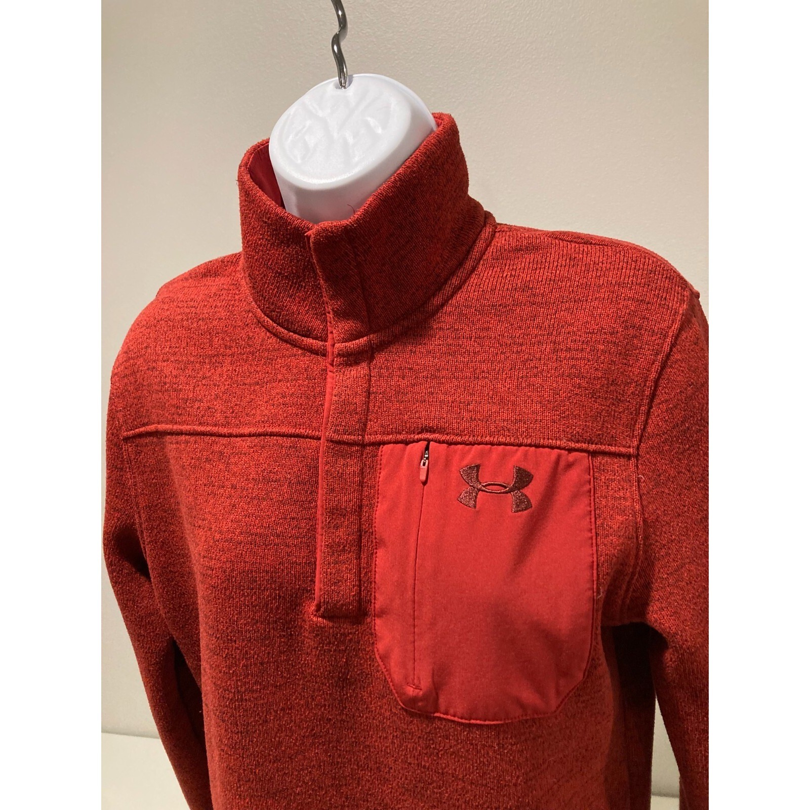 Under Armour Loose Cold Gear 1/4 Snap pullover Front Side Pocket Small Petite gallery