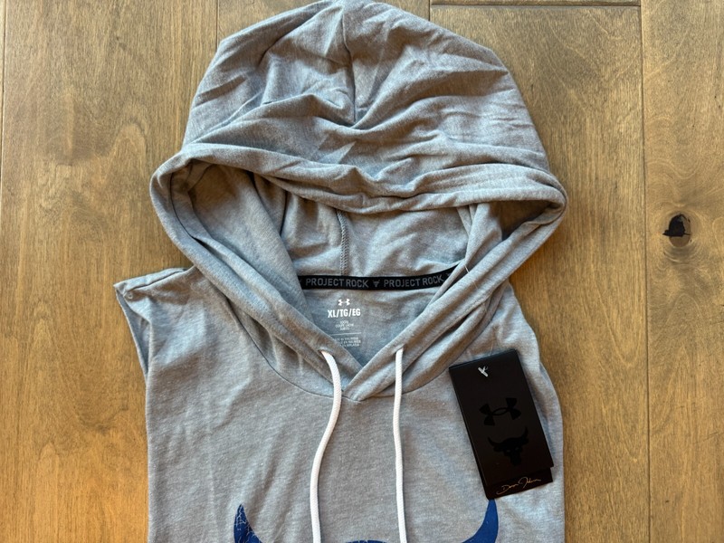 Under Armour Project Rock Bull BSR Sleeveless Hoodie Gray 1376939-035 Mens XL gallery