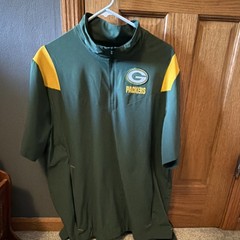 Nike NFL Packers Men’s Green Yellow L 1/4 Zip Short Sleeve Pullover Shirt
