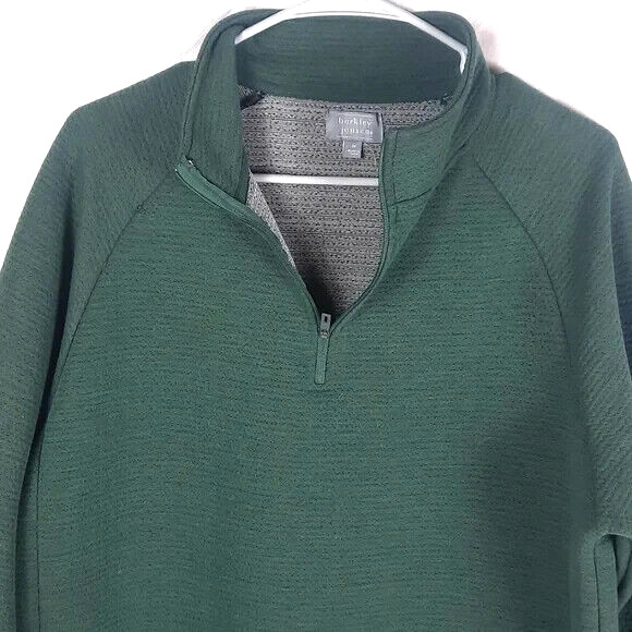 Berkley Jensen Mens Pull Over Long Sleeve Top Medium Half-Zip Sweat Shirt Green gallery