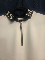 Mauvais Men’s 1/4 Zip Collared Polo Shirt Short Sleeve White Size S