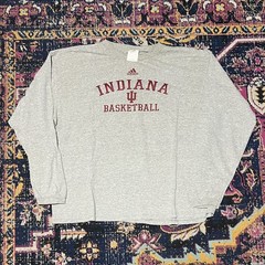Indiana Hoosiers Basketball Adidas Men’s Gray Long Sleeve Pullover Shirt XL
