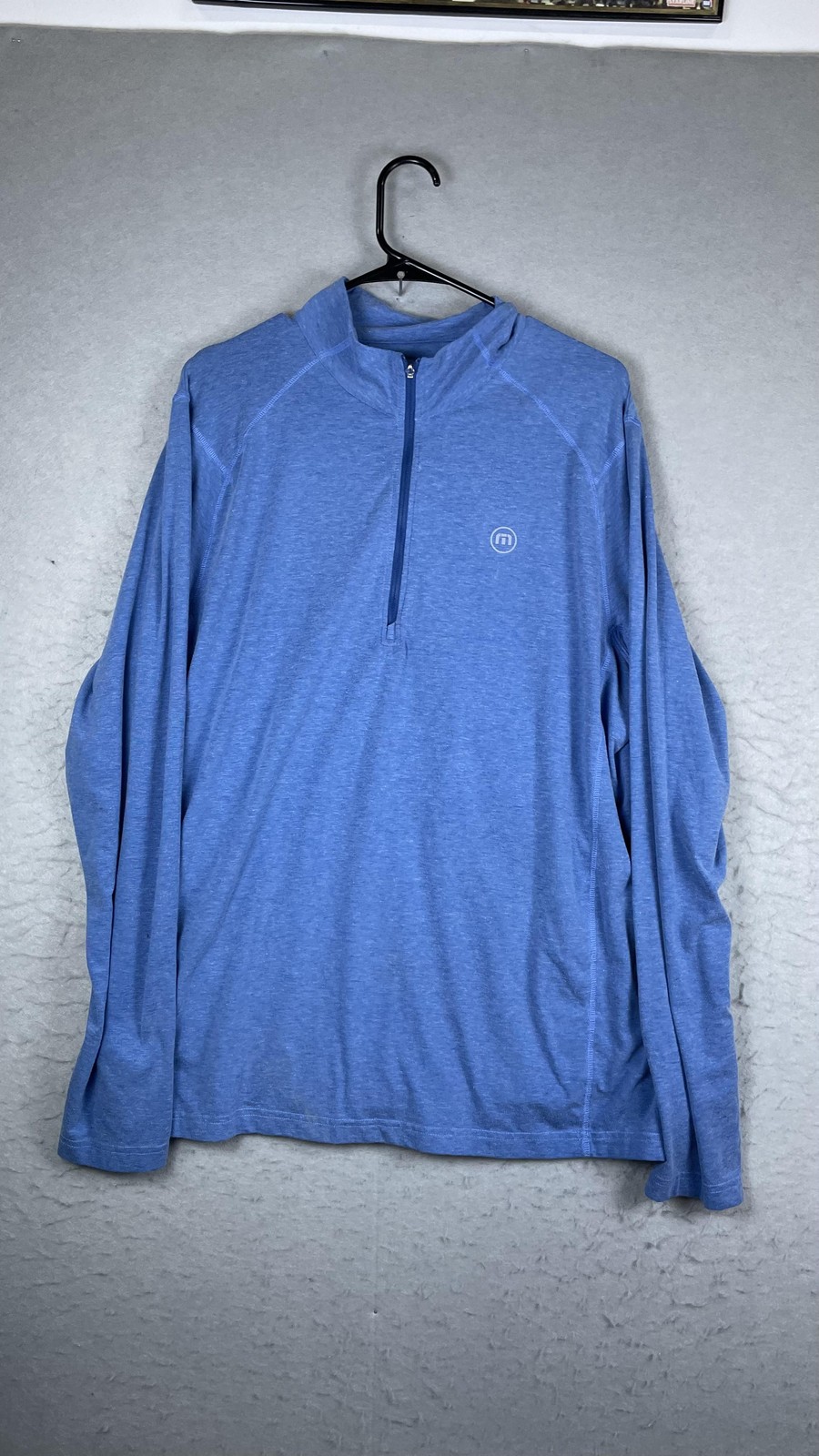 TravisMathew Pullover Mens XL Blue 1/4 Zip Long Sleeve Golf Top Stretch gallery