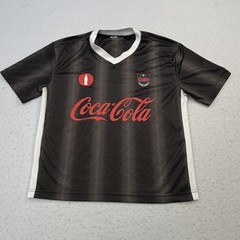 Hollister Shirt Mens XS Black Coca-Cola Coke Soccer Jersey V-Neck Graphic Top
