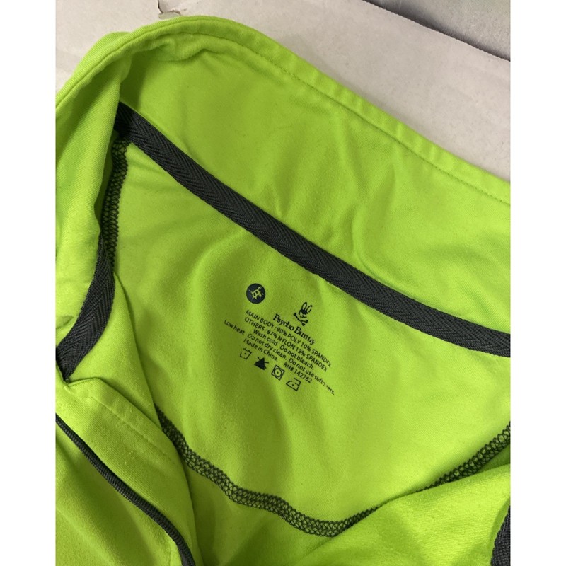 Psycho Bunny Mens Lime Green Quarter Zip Pullover Long Sleeve Shirt gallery