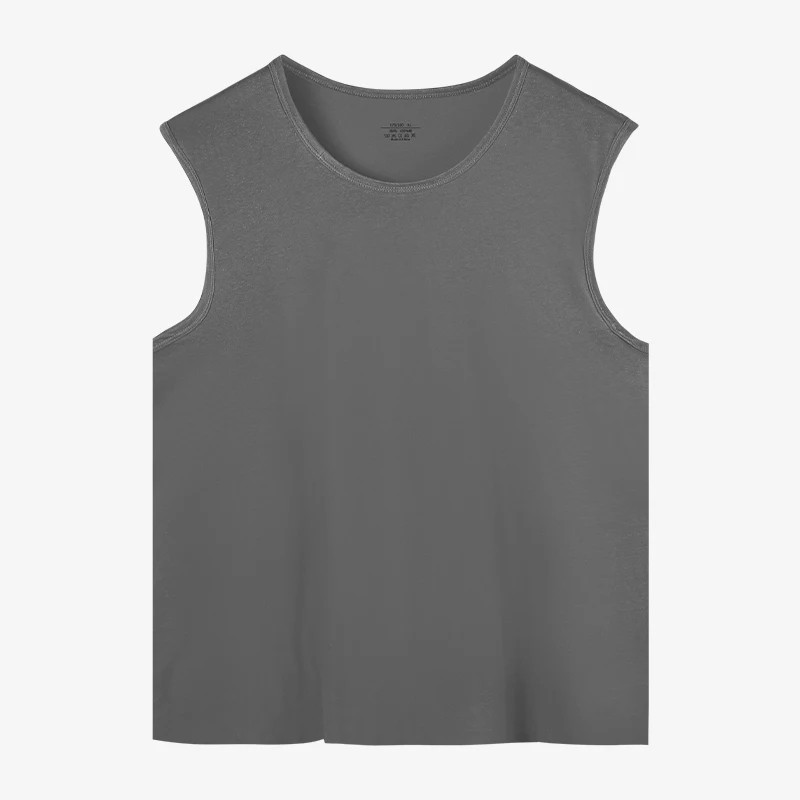 Men's Pure Cotton Breathable Slim-Fit Youth Sports Undershirt, Loose Summer Thin gallery