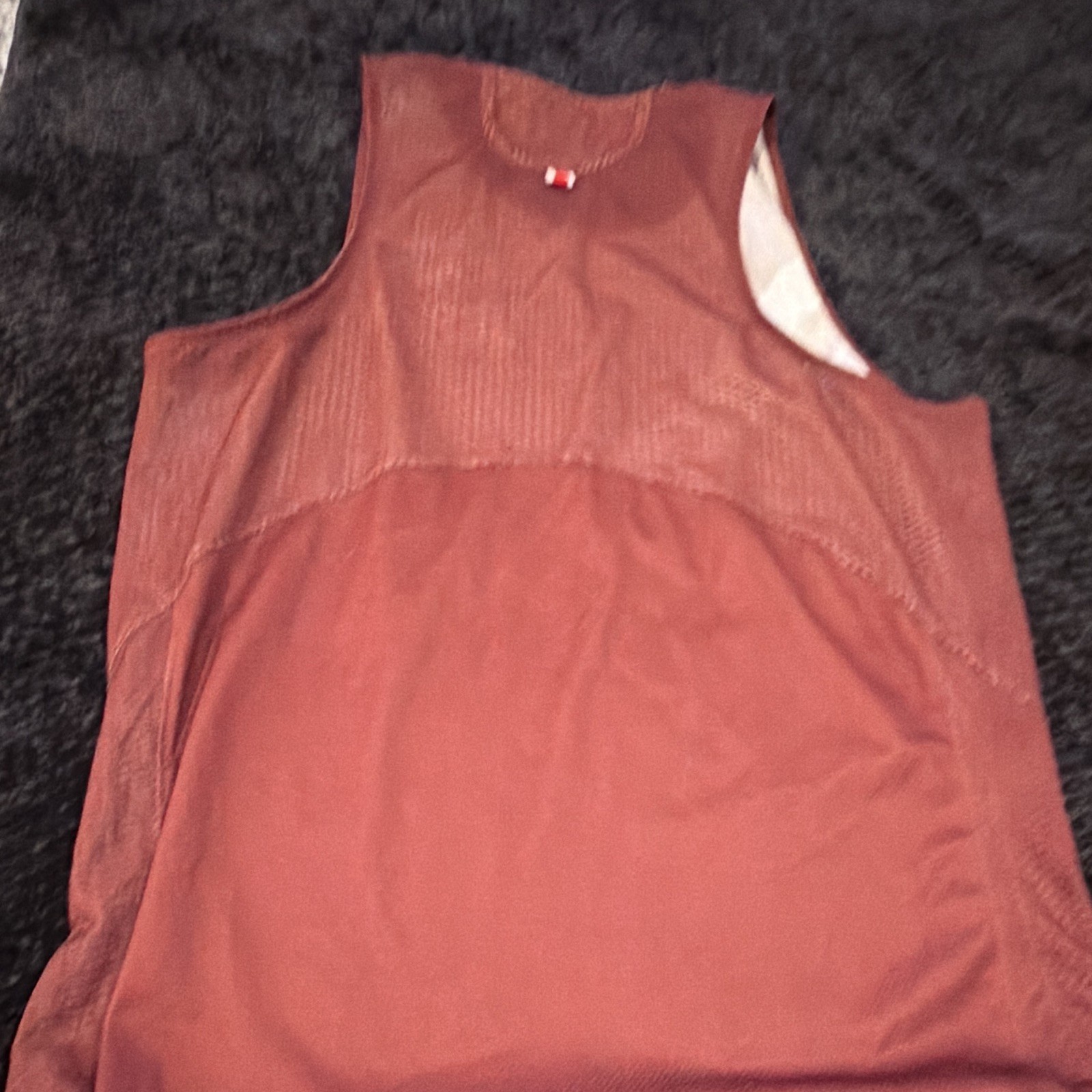 Tracksmith Men's M Mesh Breathable Running Tank Jersey Graphic Logo Red White gallery