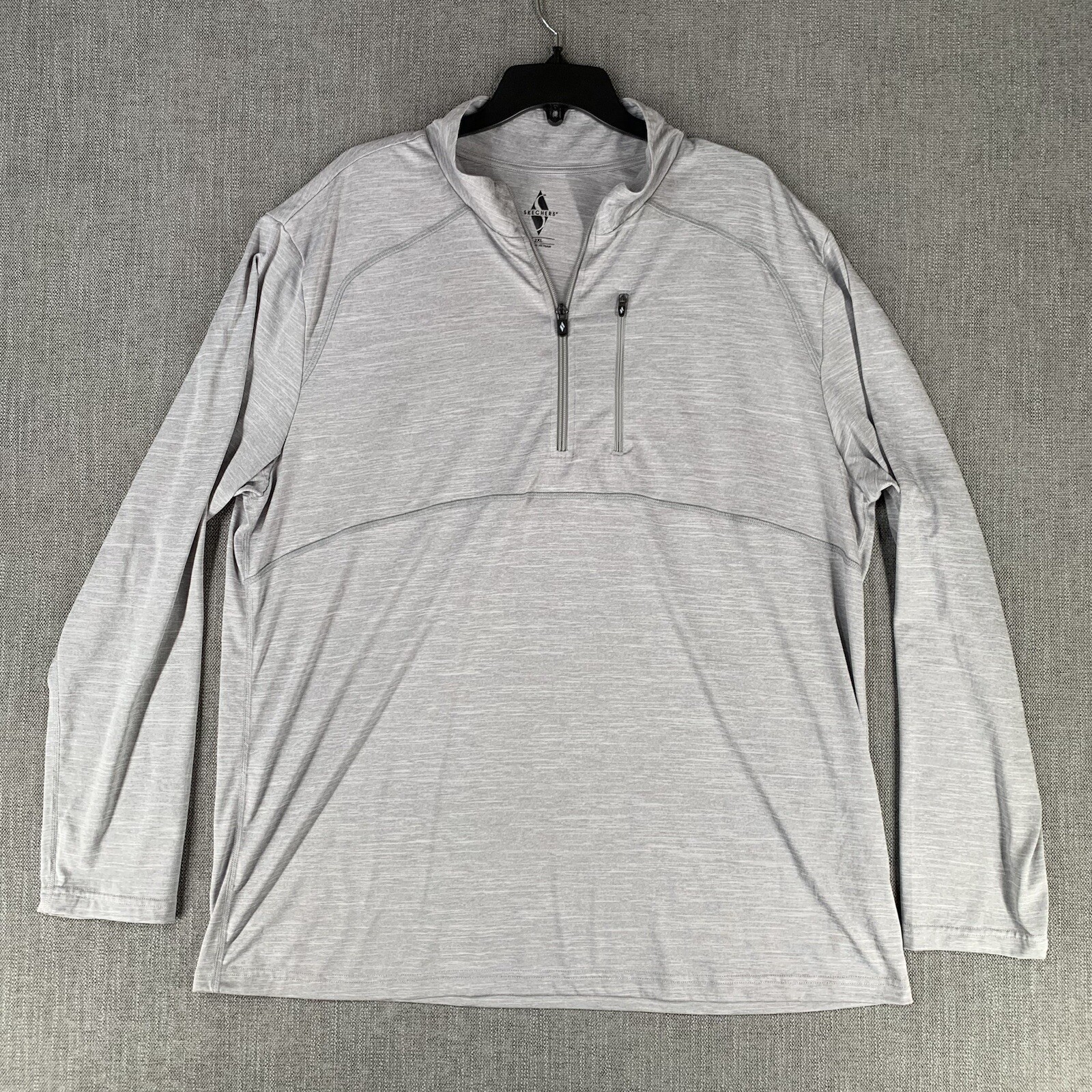 Skechers On The Road Quarter Zip Gray Long Sleeve Pullover Tshirt Men’s Size 2XL gallery