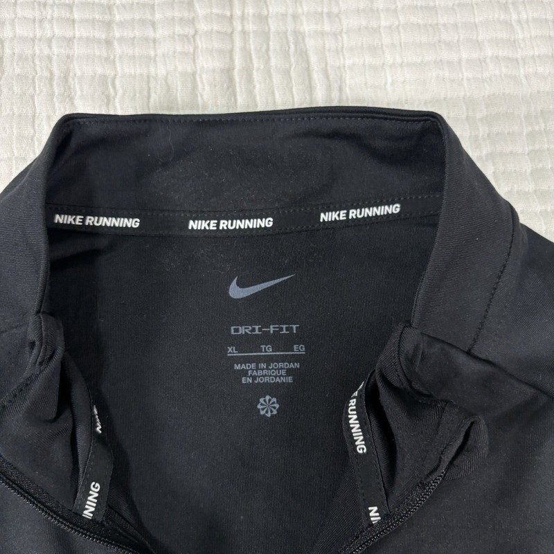 Nike Running DriFit Elements 1/2 Zip Pullover Mens XL Black Active Topsail Logo gallery