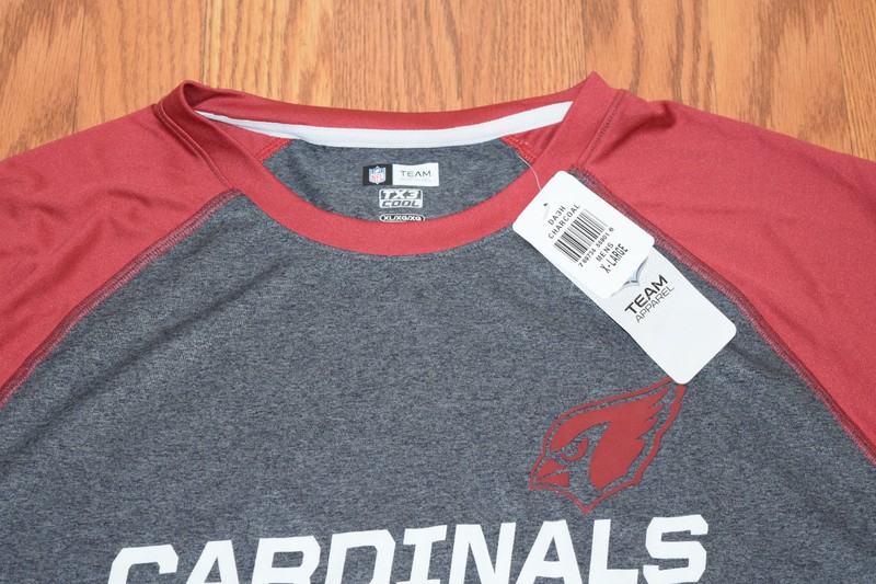 NWT Mens NFL Team Apparel ARIZONA CARDINALS Gray Red Shirt Size XL X-Large gallery