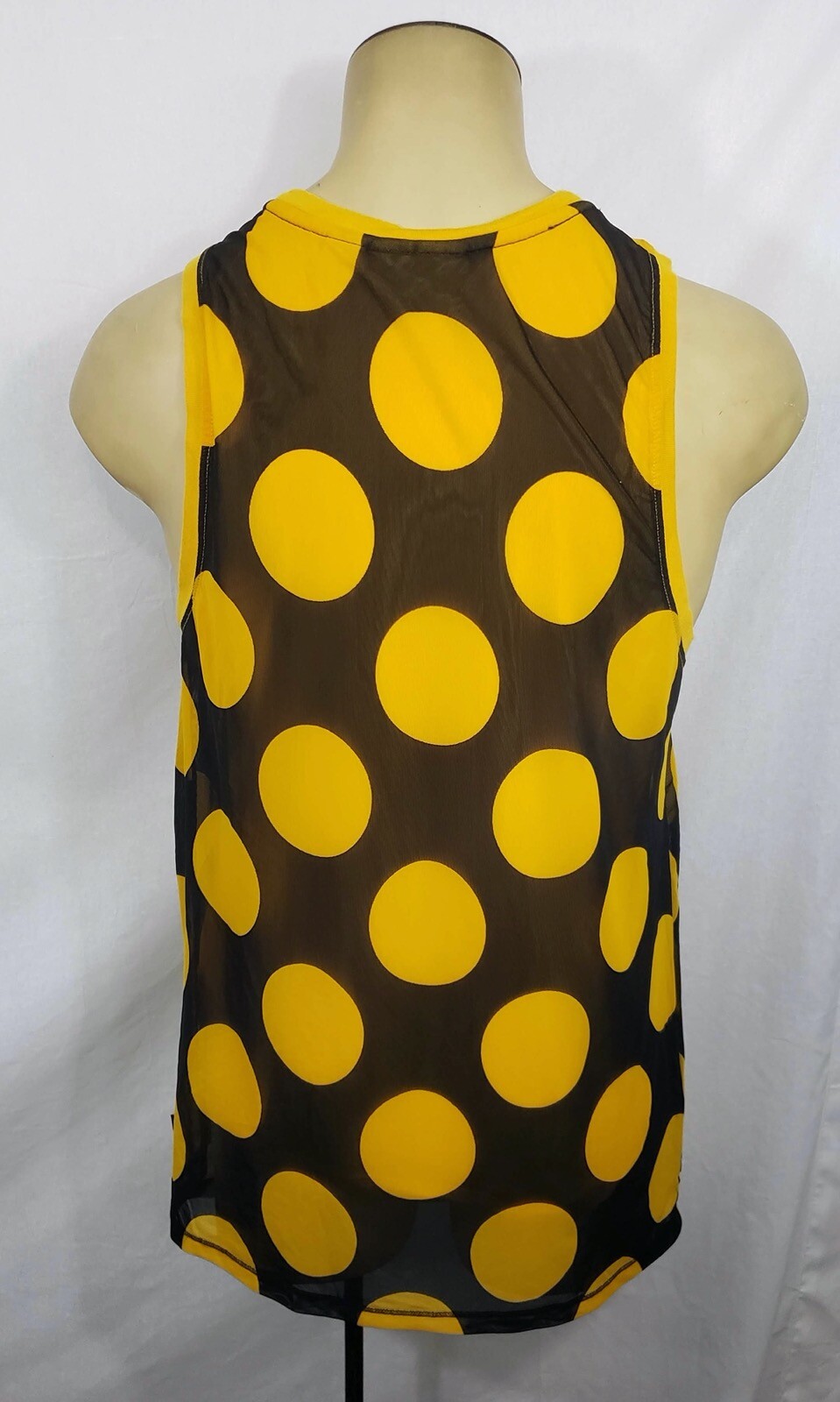 Mens Adidas x Pharrell Williams yellow polka dot tank top t-shirt jersey Small gallery
