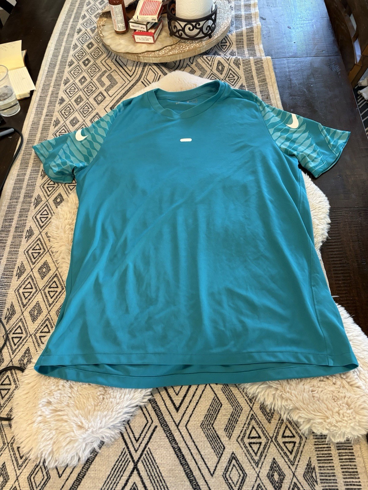 NIKE Strike Mens Dri-Fit Soccer Jersey T Shirt Top Aqua Blue Men’s Size XL Top gallery