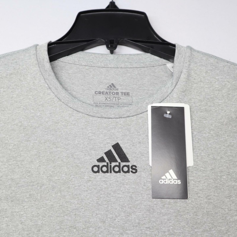 NWT Mens Adidas Creator Tee Gray Athletic Shirt Size XS Long Sleeve Casual Sport gallery