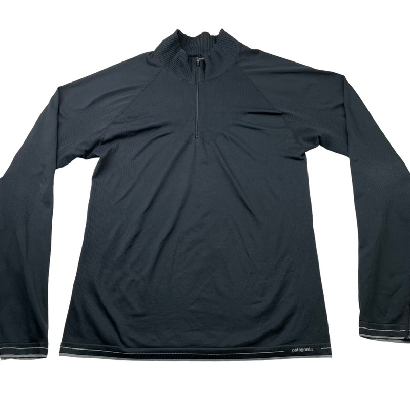Patagonia Men's Performance Base Layer Capilene 1/4 Zip Pullover Black • Medium gallery