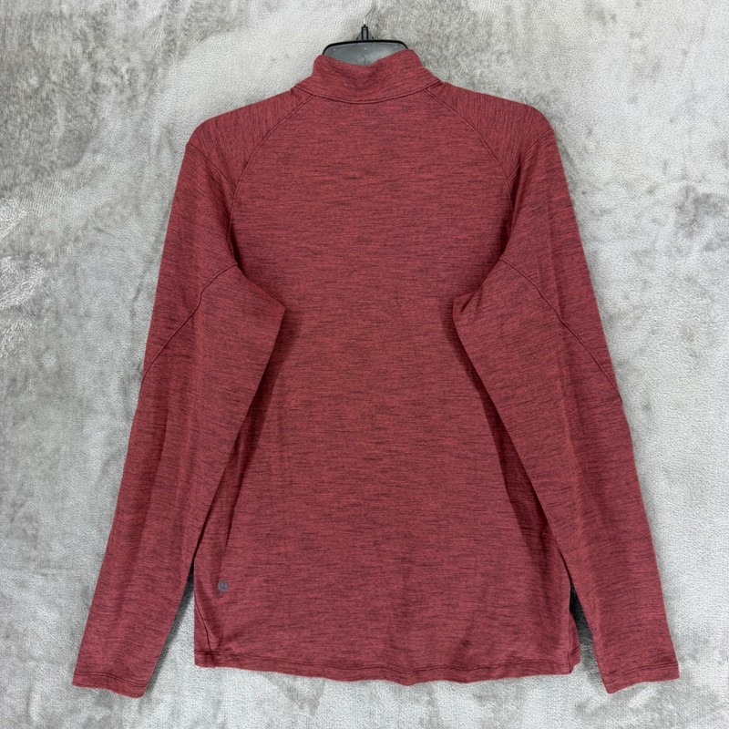 Lululemon Surge Warm Half Zip Mens Medium Heathered Dark Red Running Pullover gallery