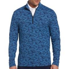 PGA TOUR Quarter Zip Pullover Mens XL Blue NEW Camo Water Repellent PVKFC0F3BE