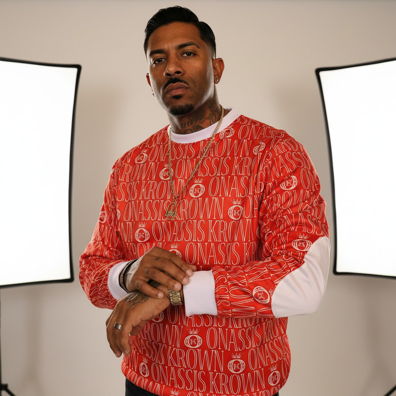 Onassis Krown Signature Monogram Pullover (Red/White) gallery