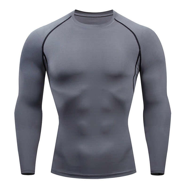 Compression Shirts Men's Rashguard Quick Dry Gym Fitness Shirts Spring Beach Sur gallery