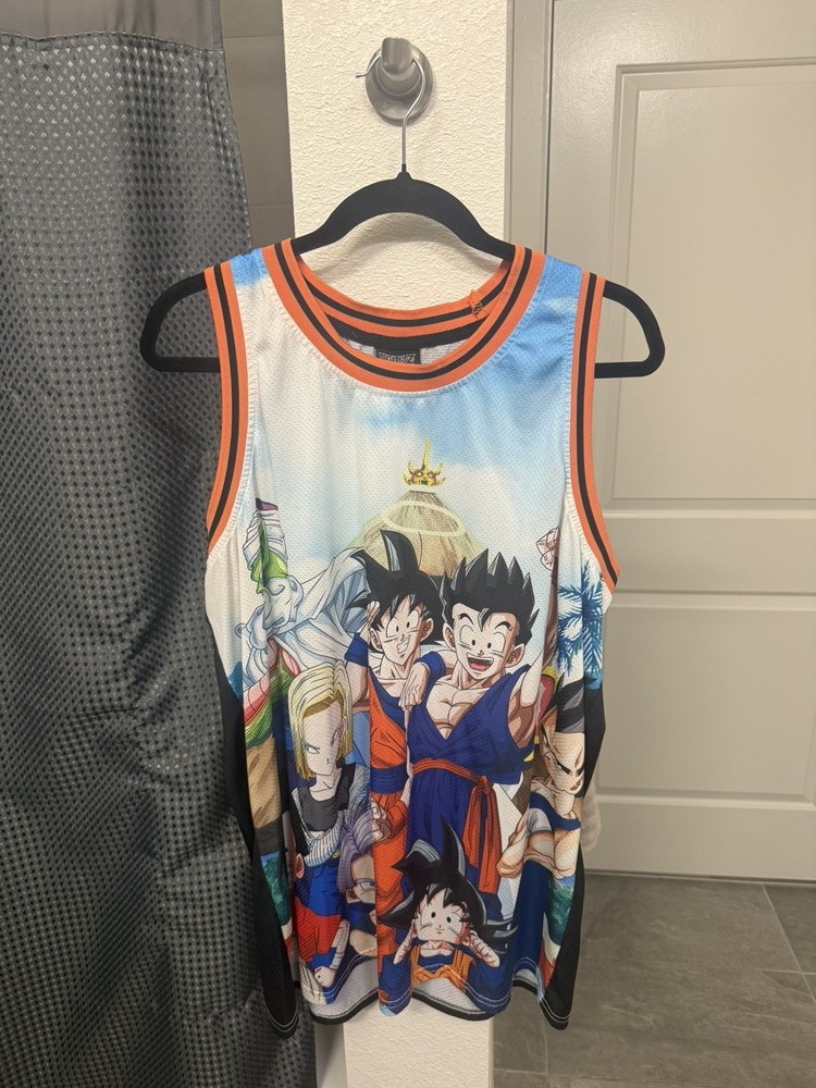 Dragon Ball Z Basketball Jersey Men's Large AOP Anime Cartoon (AUTHENTIC)