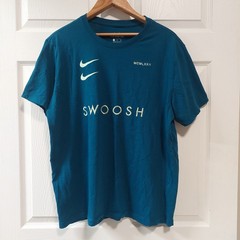 Nike Mens Tee T Shirt Blue MCMLXXII Embroidered Double Multi Swoosh Size XL
