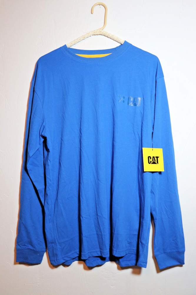 Caterpillar Men's L Cooling Long Sleeve Tee Memphis Blue NWT 1510452 Work Shirt