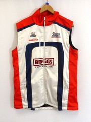 Kawasaki Motorcycle Gilet with Sponsors Logos Red White & Blue RAF Size L