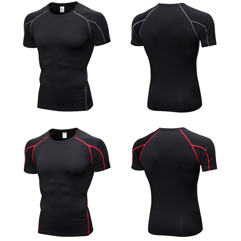 Mens Tight Short Sleeve T-Shirt Fitness Running Elasticated Sports Tops gallery