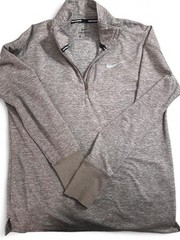 Nike Dri-FIT XS Heather Gray Long Sleeve 1/4 Zip Mock Neck Pullover