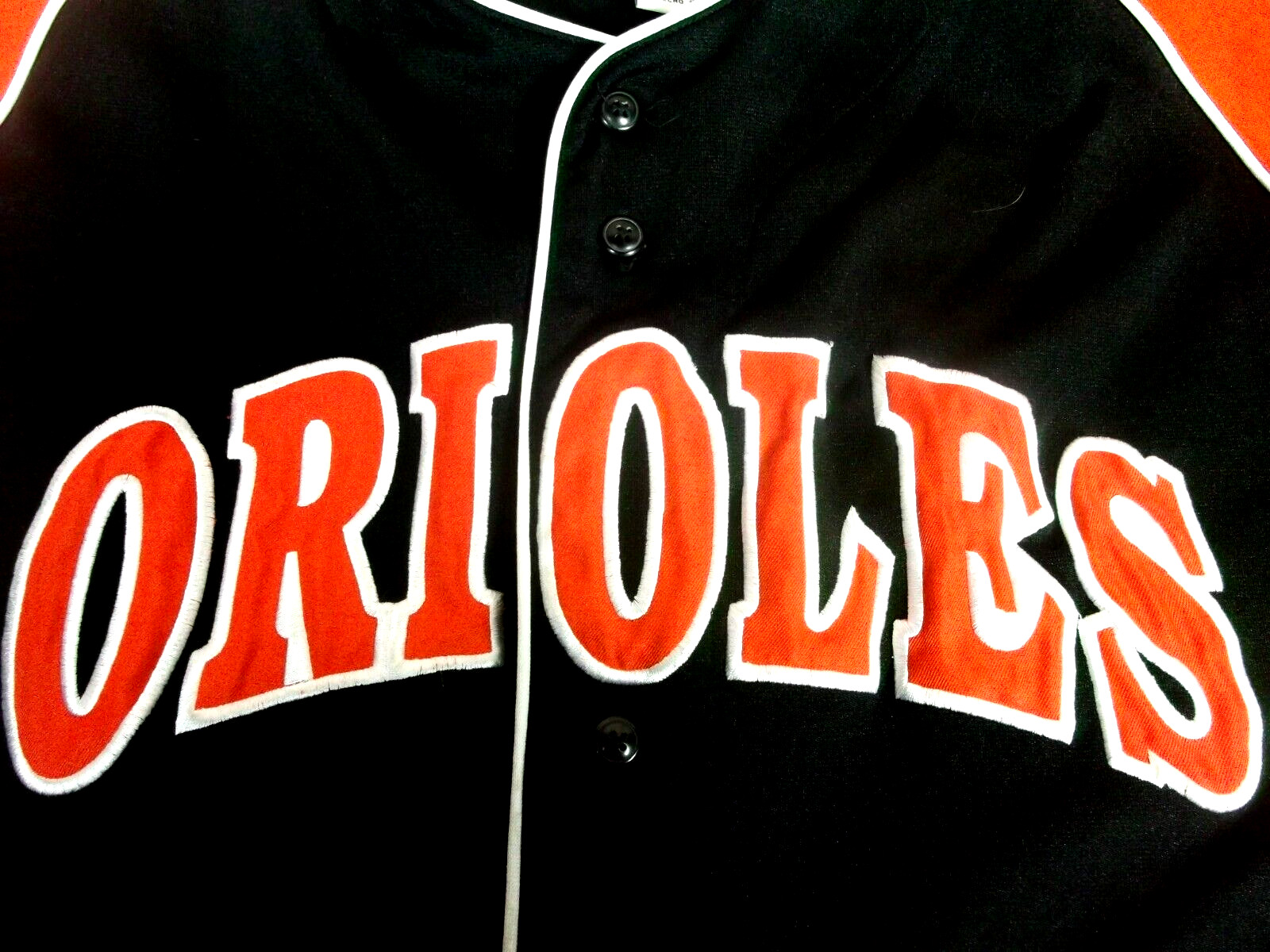 Vintage 1990's BALTIMORE ORIOLES True Fan Adult BASEBALL JERSEY Size Men's XL gallery