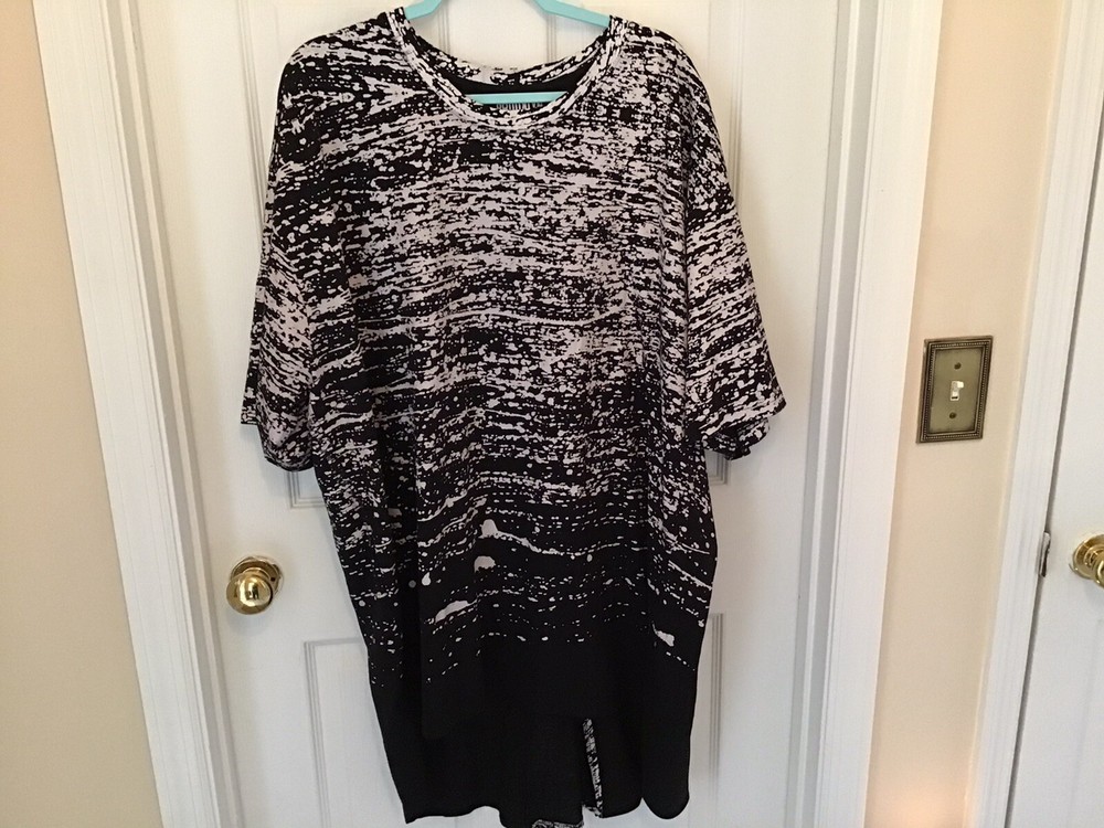 Brooklyn Express Black/White Men 4XL Zipper On Botton Of Shirt