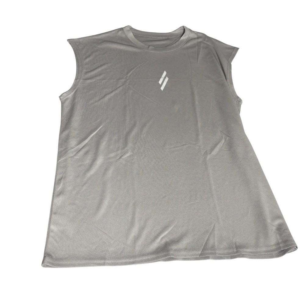 Men's Gray Performance Sleeveless Athletic Shirt Large Moisture Wicking Gym Tank gallery
