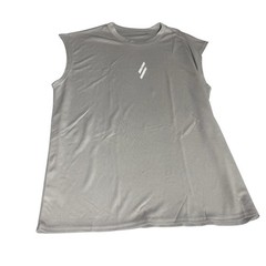 Men’s Gray Performance Sleeveless Athletic Shirt Large Moisture Wicking Gym Tank