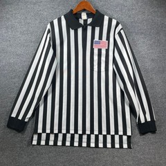 Dalco Athletic 1/4 Zip Back Judge Referee Shirt Men’s XL Black/White LS USA Made