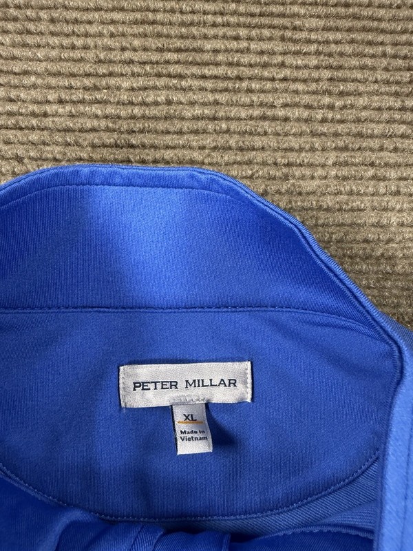 Peter Millar Perth Melange Performance 1/4 Zip Mens Blue XL Pullover MF24EK40B gallery