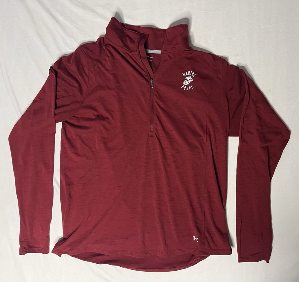 Under Armour USMC Marines Corps Pullover 1/4 Zip Shirt Men’s 2XL Red Heat Gear