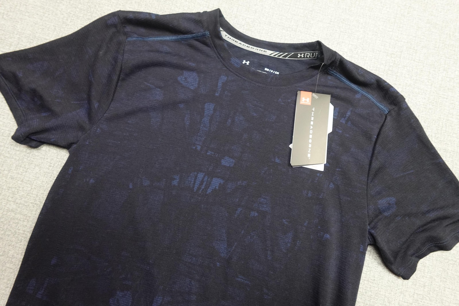 Under Armour Shirt Mens Small Blue Threadborne Run Fitted Running Performance gallery