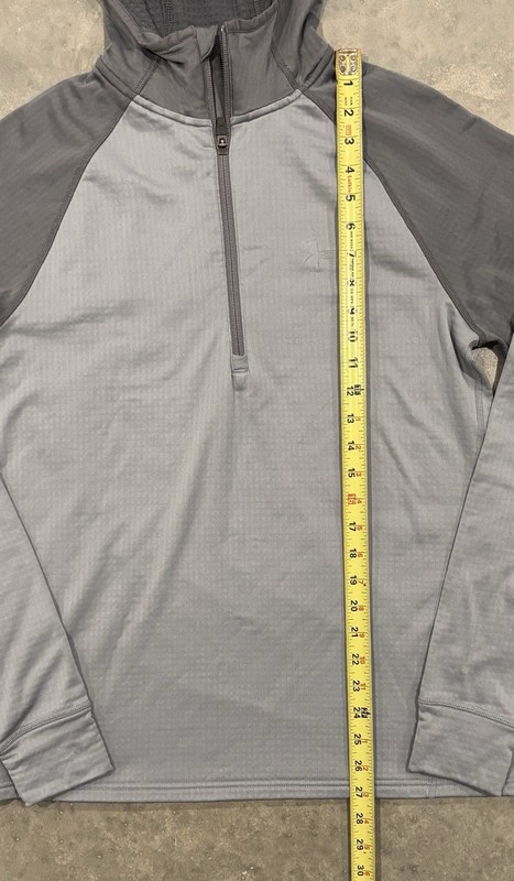 Under Armour Run 1/2 Zip Waffle Pullover Mens Medium Gray Hooded All Season gallery