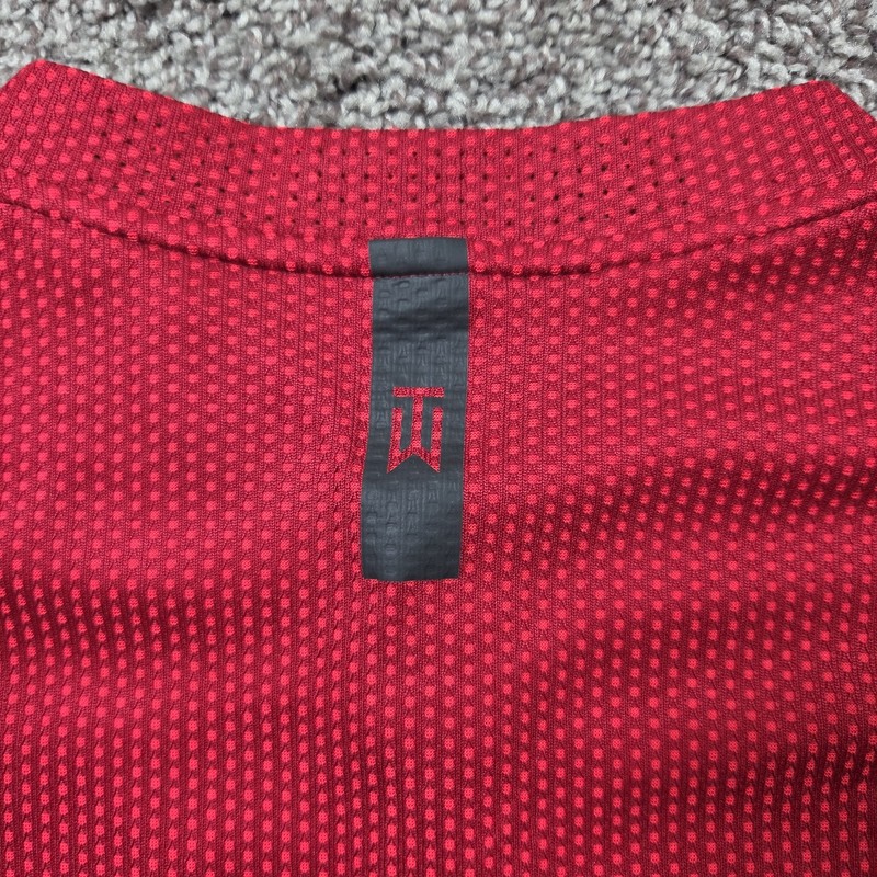 Nike Dri-Fit ADV TW Tiger Woods Blade Collar Golf Polo Shirt Mens Medium Red gallery