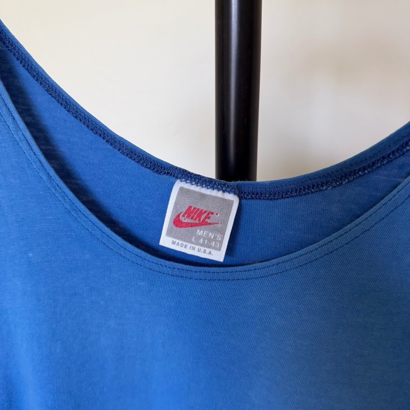 80's Nike Tank Top Mens Large Blue Distressed Sleeveless Shirt Made in USA gallery