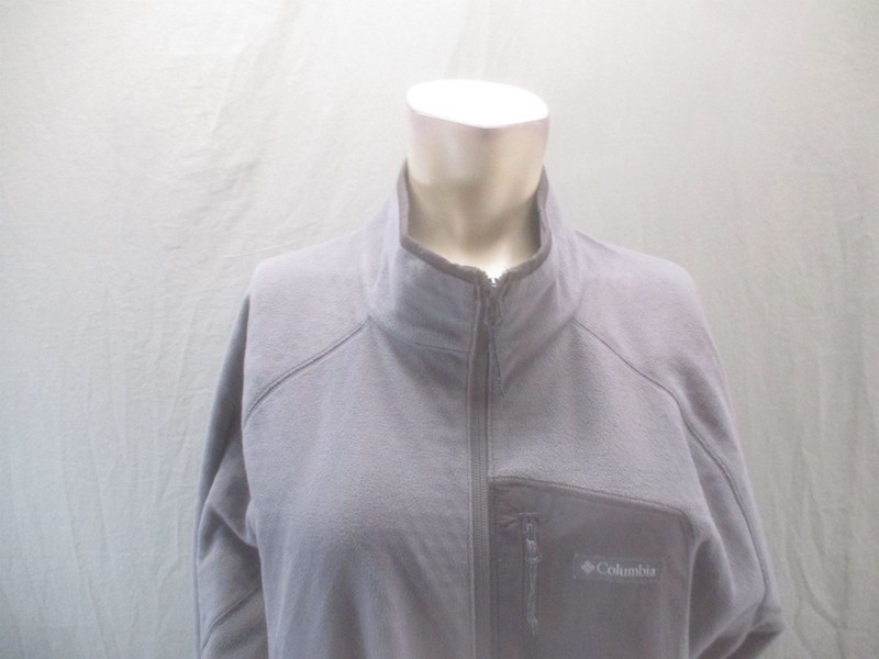 Columbia Size L Mens Gray Fleece Shell Pocket Full Zip Outdoor Hiking Jacket 926 gallery