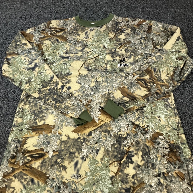 King's Outdoor World Shirt Mens 2XL Green Camo Desert Shadow Long Sleeve Pocket gallery