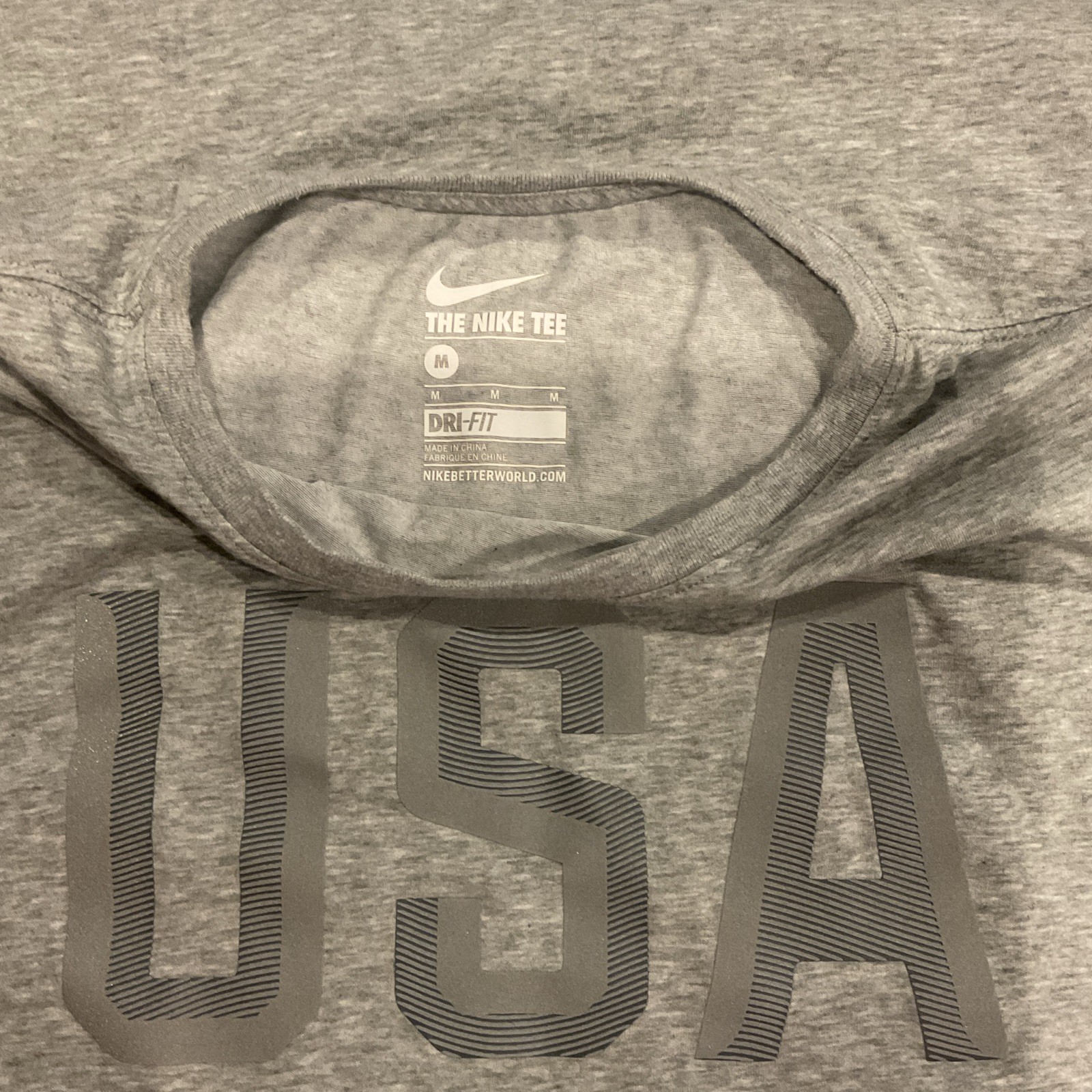 Nike Dri-FIT USA Olympic Team Graphic Tee Gray Men's M Short Sleeve Crew gallery