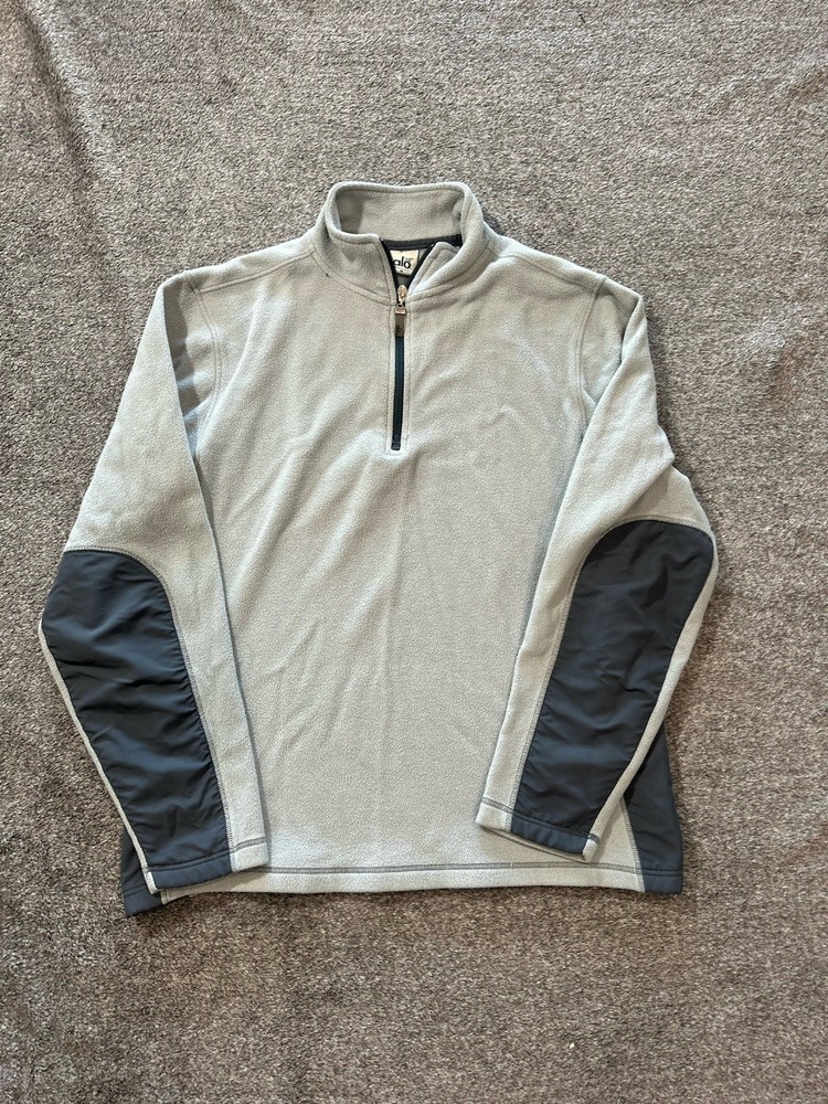 Alo Coolfit Pullover Mens Medium Blue Gray Quarter Zip Performance Mesh Active