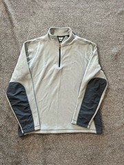 Alo Coolfit Pullover Mens Medium Blue Gray Quarter Zip Performance Mesh Active