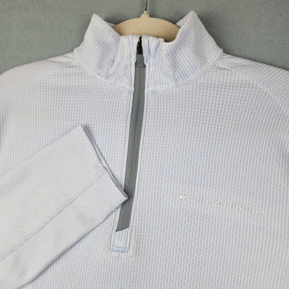 Vineyard Vines Pullover Mens Small Blue On The Go Sankaty Quarter Zip Top Golf