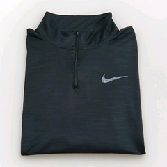 Nike Running Men’s Medium Dri Fit 1/4 Zip Long Sleeve Top Logo Black