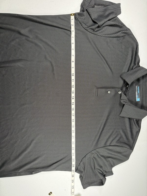 Roundtree & Yorke Performance Polo Shirt Mens XXL Black Geometric Diamond Golf gallery